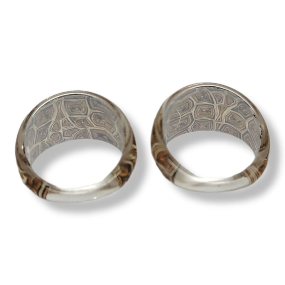 Tortoise Print Acrylic Ring Set Size 8.5 - Picture 3 of 5